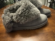 Ugg Bailey Button II Women's High Top Sheepskin Boot - Grey, US 9