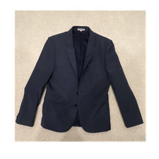 Express Blue Solid Skinny Fit Blazer 38 Short 2-Button Notch Lined