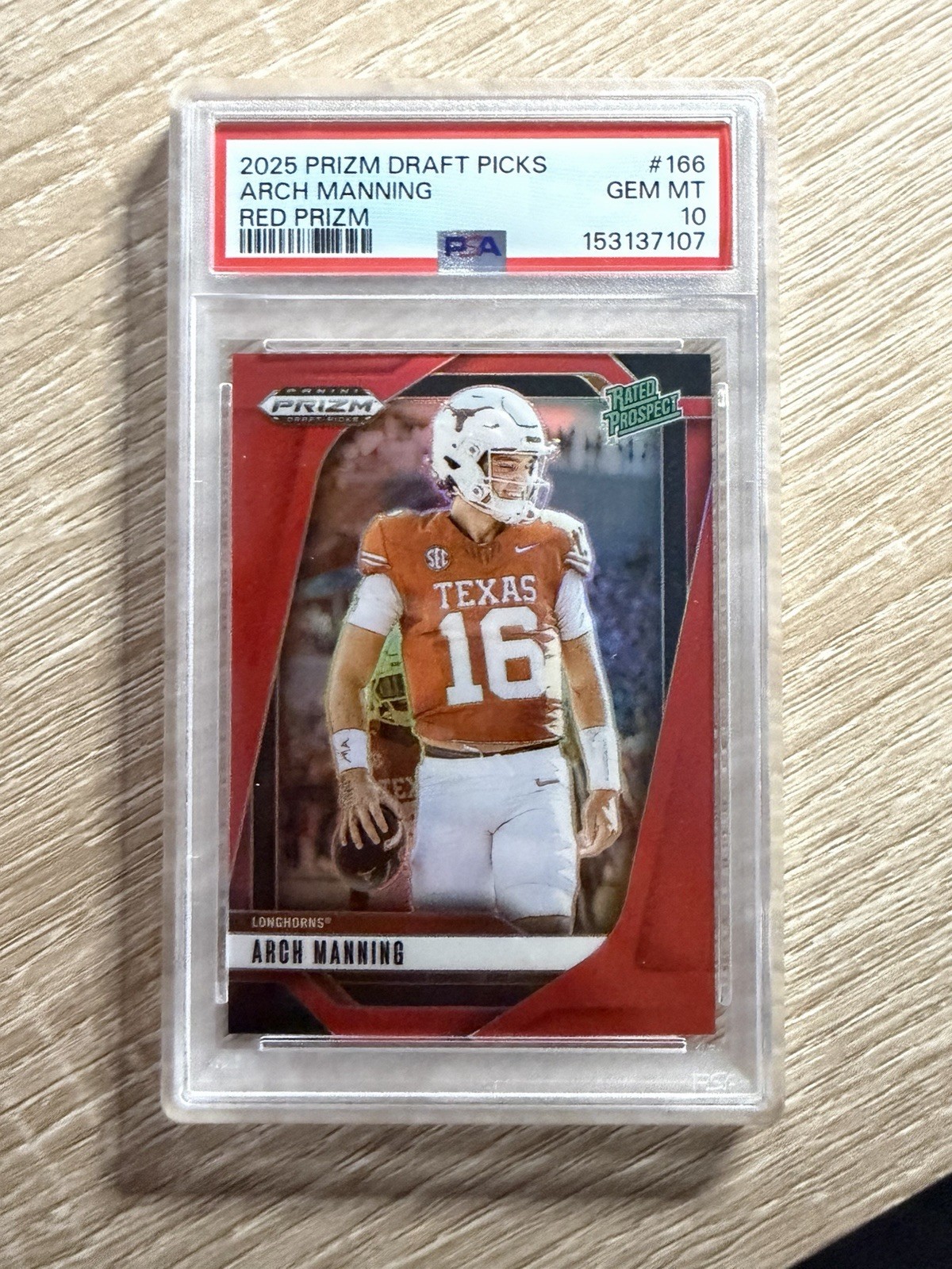 Arch Manning Prizm Draft Picks Red Prizm /399 (POP 6) 