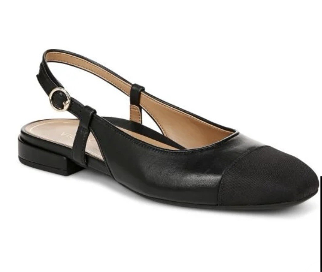 Vionic Petaluma Slingback Flat Black Leather Wome… - image 5
