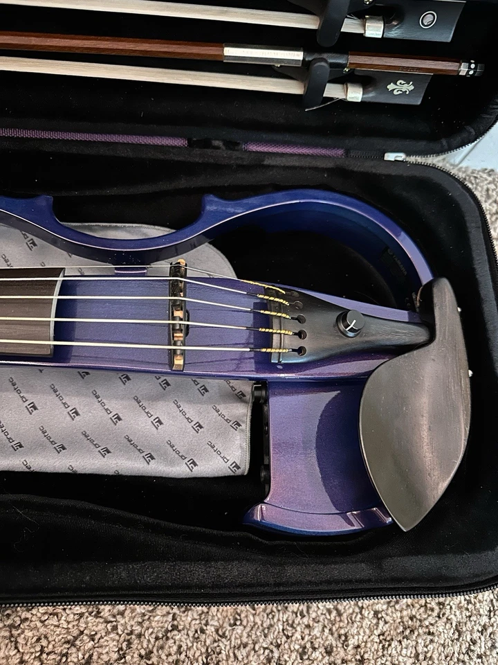 Yamaha EV-205 5-String Electric Violin (RARE Blue Model) w/ Travel Bag & 2 Bows - Image 2 of 4