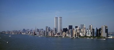 Aerial,New York City,NYC,World Trade Center Twin Towers,Cityscape,Highsmith 1