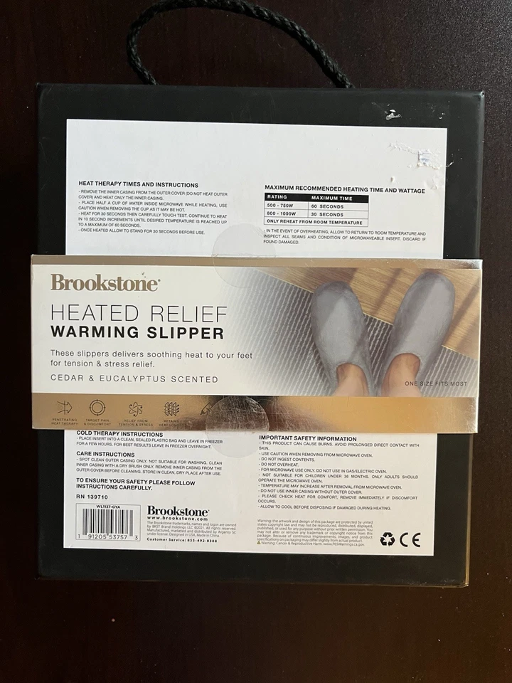 Zapatillas Brookstone alivio térmico gris unisex aptas para microondas regalo Foto 2 de 2