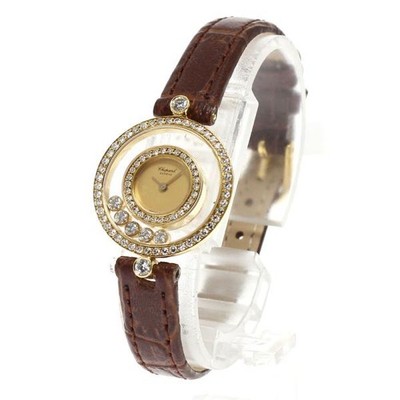 Chopard Happy Diamonds 20/3957 24mm YG Gold Dial Quartz Watch #C4341