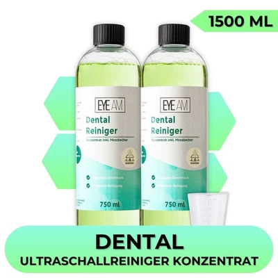 EyeAm Dental Ultraschallreiniger Konzentrat 2x750ml | Prothesenreiniger