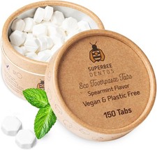 Superbee Dentos Toothpaste Tablets, 100/150 Toothpaste Tabs, Fluoride Free  Eco