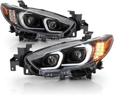 For 2014-2017 Mazda 6 Black Led Tube Projector Headlights With Signal Pair