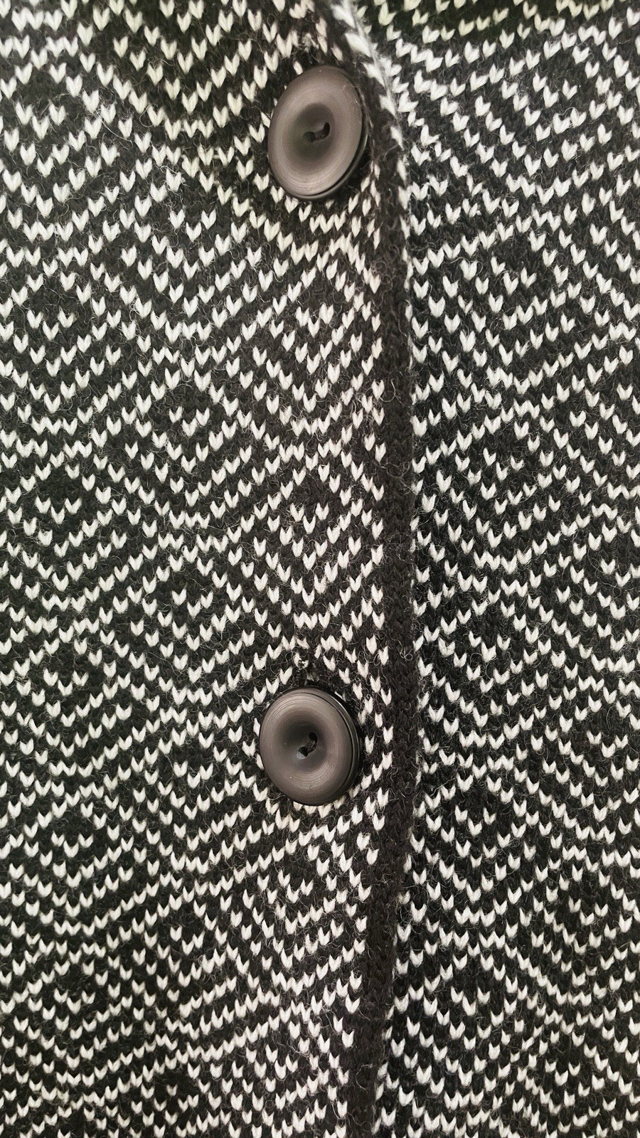 Cocojo Black White Wool Blend Patterned Coat Wome… - image 4