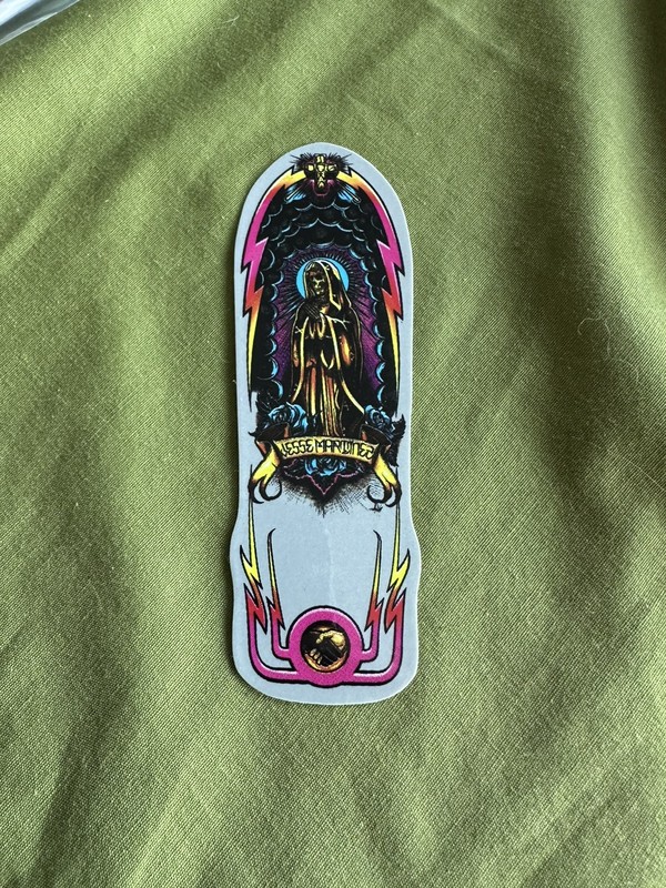 Dogtown OG Jesse Martinez Guadalupe Handshake Sticker 5" silver nos skateboard 