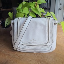 Kate Spade Womens Leather Rianne Pratt Street Crossbody Handbag White