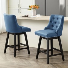 Swivel Bar Stools Set of 2, Modern Counter Height Chairs with Back and Solid ...