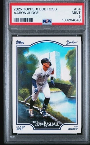 2025 Topps x Bob Ross: The Joy of Baseball AARON JUDGE NY Yankees #34 🔥PSA 9🔥