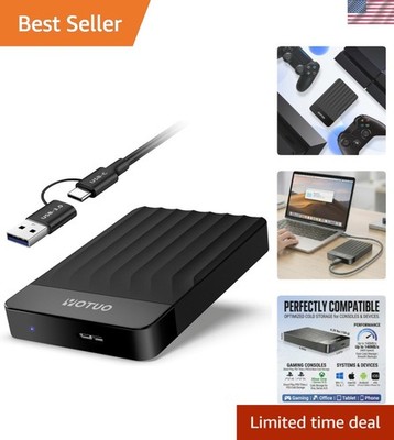 Ultra-Fast 1TB External HDD with Shock-Absorbing Sleeve for Secure Storage