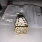 Men's Gold Hip Hop Square Pavé Cubic Zirconia Round Stones — photo 3