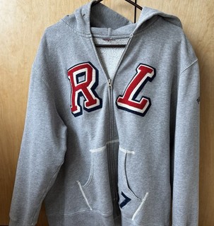 Vintage Polo Jeans Ralph Lauren Hoodie Mens XL Gray RL 67 Fleece Full Zip YKK NR