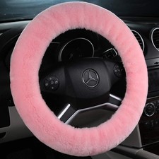 Ogland Natural Fur Wool Sheepskin Car Steering Wheel Coverprotector For