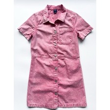 Girl's Gap Pink Denim Button Down Shirt Dress Size Large