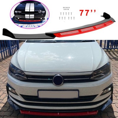 Gloss Front Bumper Lip Splitter Spoiler Lower Red Chin For VW Polo GTI Scirocco