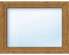 ARON Basic+ Kunststofffenster 1 Flügelig (Dreh-Kipp) 80x55 cm Golden Oak DIN Lin