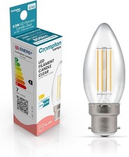 Image of = 60 WATT CROMPTON LED Candle Filament Clear NON Dim 6.5W 2700K BC B22 12769