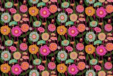 1/2 Yard Fabric - Jumpstart Zinna Show - Berry by Anna Maria Textiles
