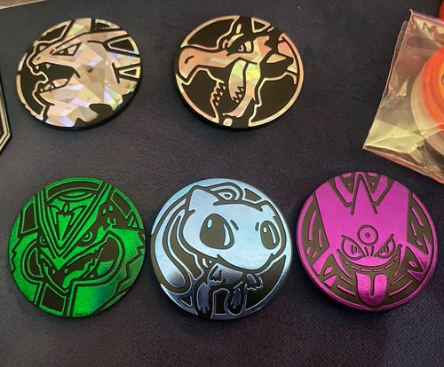 Pokémon TCG Tag Team Coin lot. Plastic Mew Gengar GX. GX Tag Team