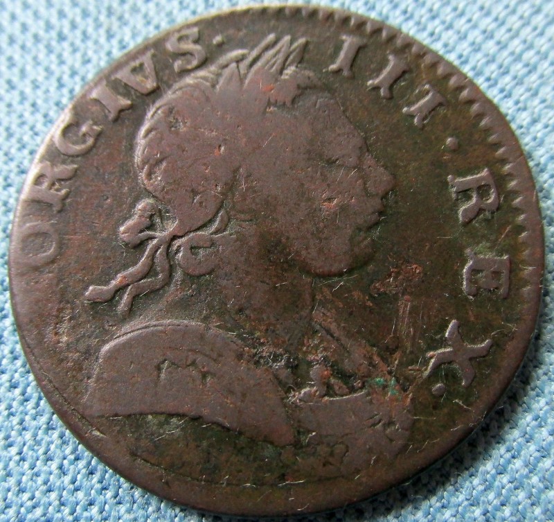 1770 King George III British American Colonial Copper Halfpenny-Neat NonRegal!