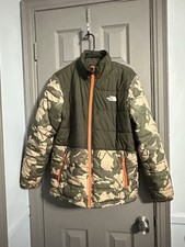 The North Face Jacket Boys XL 18/20 Camo Reversible Sherpa Fleece Insulated Zip