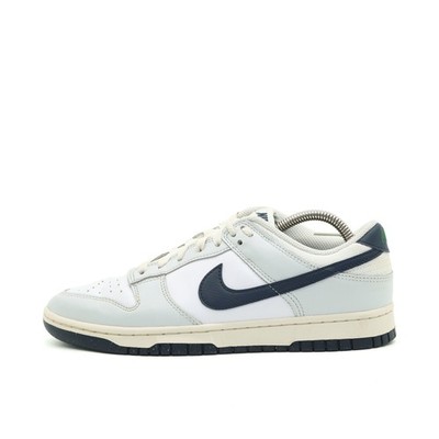 Nike Herren Dunk Low Schuhe Weiß/Grau/Blau Leder Low-Top Langlebig Sneaker EU 41