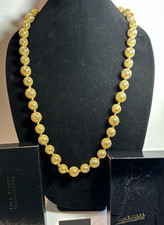 NOS JOAN RIVERS CLASSICS NECKLACE 32" GOLD TONE LARGE GOLD BALLS LOOK
