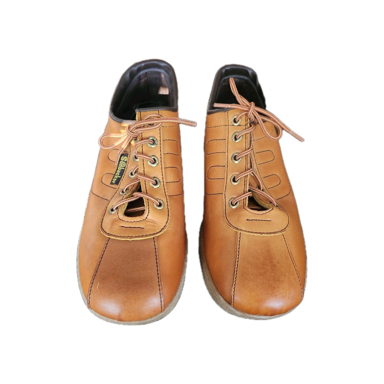 Vtg Gold Sunbacker Nubuck Leather Bowling Sneakers Men's Size 9 Japan 