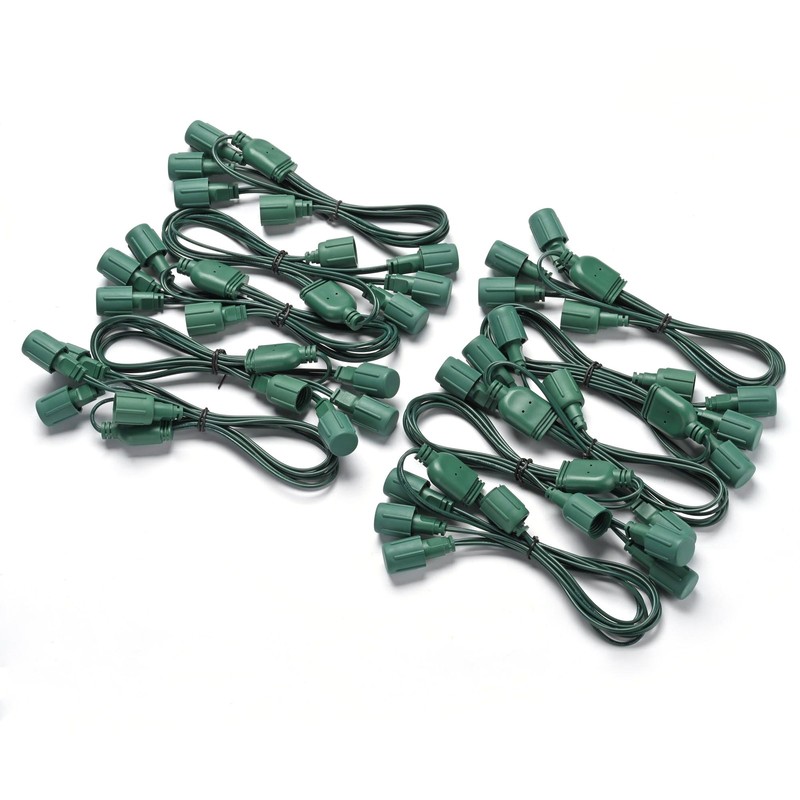 DELight 2.5Ft Extension Cord Y-Splitter 3 Way Waterproof IP65 Connector 10 Pack