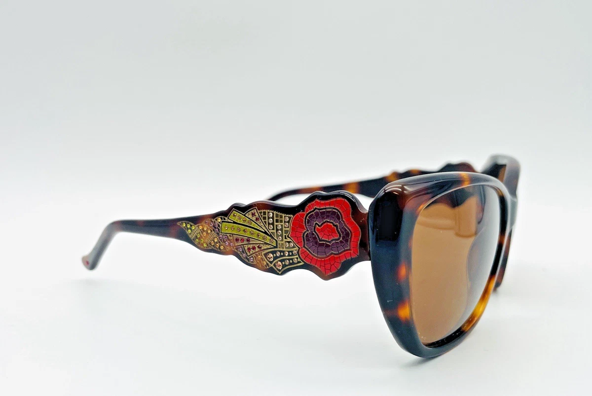 Judith Leiber Brown Cat Eye Sunglasses for Women for sale | eBay display picture 2