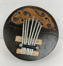 Kalimba Thumb Piano 7-Key Mbira Coconut Shell Hand Carved Wood Instrument Decor