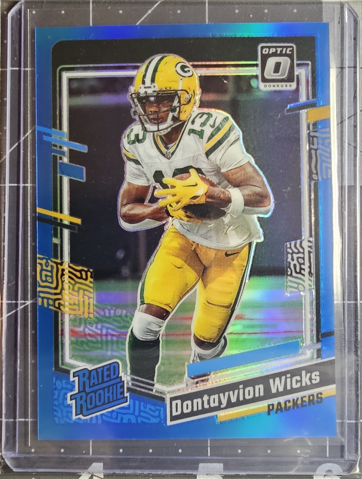 2023 Panini Donruss Optic - Rated Rookie Dontayvion Wicks #249 - Aqua Prizm /299