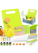 36Pcs Kids Cooking Knife Set, Safe Montessori Kitchen Tools for Toddlers, Ages 3