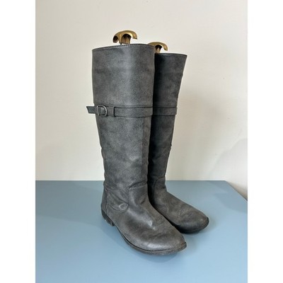 Madden Girl grey tall riding style fashion boots womens 9 full zip
