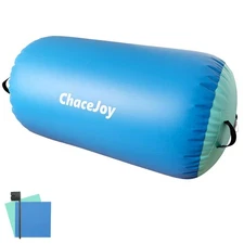 Air Roller Gymnastics Air Barrel Inflatable Tumbling Roller Mat Back Handspri...