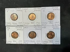 United States 1952-1958 Lincoln Cent Red/Toned UNC 6 Coin Lot.  R11602