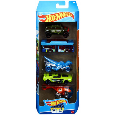 Mattel Scale Hot Wheels Basic Car 5 Pack Asst (12pcs)