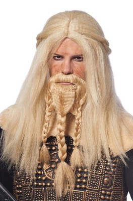 Brand New Norse Viking Wig and Beard - Blonde