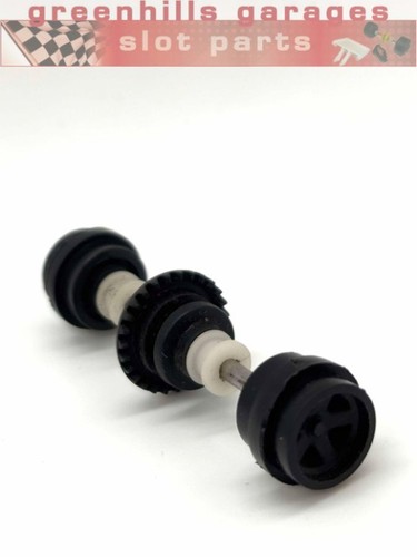 Greenhills Scalextric Mini Cooper Hinterachse & schwarze Räder - gebraucht - P10477