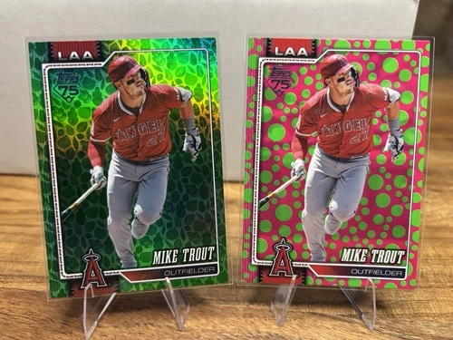Topps Mike Trout Angels MLB 2026 Topps 75 2 Card Lot
