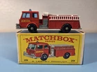 Matchbox Series No. 29 Fire Pumper Truck Red Lesney England Original Box