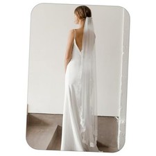 Lace Wedding Veils 1 Tier Floral Bridal Veil Long Tulle Veils with Comb White