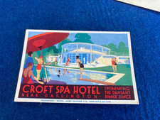 DARLINGTON CROFT SPA HOTEL ART DECO POSTER STYLE  NEAR  MINT POSTCARD  SUPERB