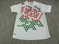 England RFU Rugby Shirt Men Large White Canterbury Sevens Logo Button Up