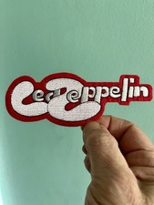 Led Zeppelin Iron On Patch White Red Embroidered Rock