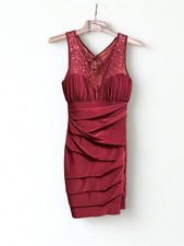 Windsor Juniors Red Dress Sz 9/10 Sequin Homecoming Bodycon Mini Party