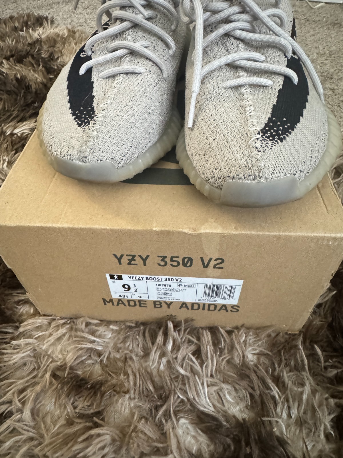 Adidas Yeezy Boost 350 V2 Slate Mens Size 9.5 HP7870 thumbnail 8